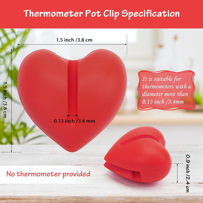 2Pcs Thermometer Pot Clip Holder, Windspeed Red Candy Thermometer Pot Clip Holder for Digital Thermometer Holder for Candle Soap Jam Candy Milk Chocolate Cooking(No Thermometer Include)