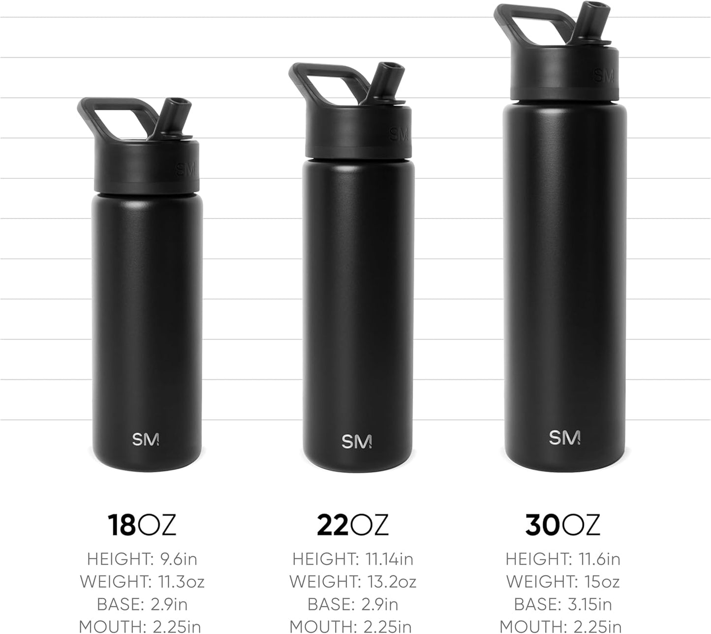 Simple Modern Kids Water Bottle with Straw Lid | Vacuum Insulated Stainless Steel Metal | Reusable Leak Proof BPA-Free Thermos for School | Summit Collection | 18oz, Black and White Checkmate
