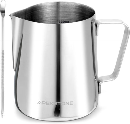 Apexstone 12 oz Espresso Steaming Pitcher, Coffee Milk Frothing Cup, Coffee Steaming Pitcher 12 oz/350 ml