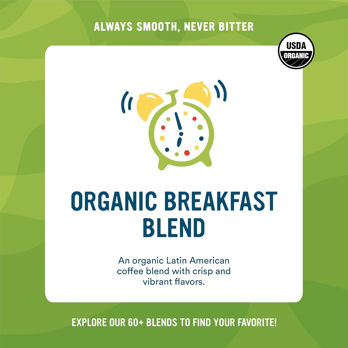 Cameron's Coffee Roasted Whole Bean Coffee, Organic Breakfast Blend, 4 Pound