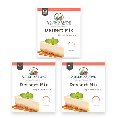 A Blend Above Royal Hawaiian Cheesecake Mix - No-Bake Desserts, All Natural, Vegan, Gluten Free, No MSG - Instant Dessert Mix, Fruit Dip, Bagel Topping, Frosting, Cheesecake Filling - Makes 16 Oz (Pack of 3)