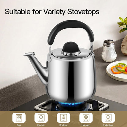 Tea Kettle,Whistling Tea kettle for Stove Top,3 QT Stainless Steel Teapot,Induction Tea Kettle Pot for Stovetop (2.85 L,Silver)