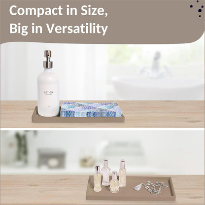 Countertop and Vanity Tray - 11.7" Silicone Bathroom Tray, Flexible Dish Soap Holder for Kitchen, Bathroom Counter Organizer, Shower Toilet Tank Trays Décor Accessories, Sink Makeup Mat Oil