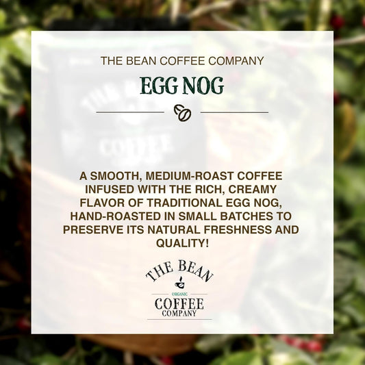 The Bean Organic Coffee Company Egg Nog, Medium Roast, Whole Bean Coffee, 16-Ounce Bags (Pack of 2)