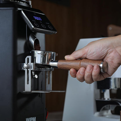 58mm Bottomless Portafilter Compatible with Breville Dual Boiler, Oracle, Oracle Jet Espresso Machines Walnut Handle 2 Ears 18-21g Double Shot Filter Basket Included