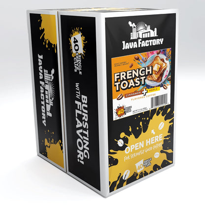 Java Factory Coffee Pods Cinnamon and Maple Flavored Coffee for Keurig K Cup Brewers, French Toast, 40 Count
