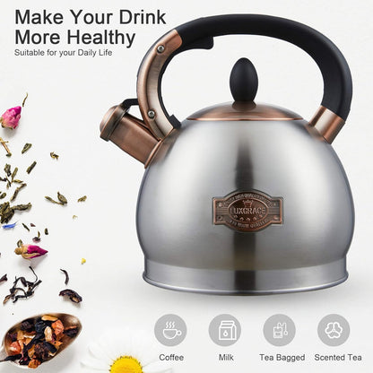 Tea Kettle -2.8 Quart Tea Kettles Stovetop Whistling Teapot Stainless Steel Tea Pots for Stove Top Whistle Tea Pot