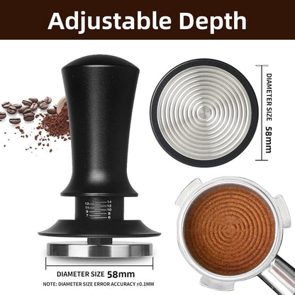 22 PCS Espresso Accessories Kit，58mm Coffee Tamper Set ，Barista Kit， - with Frothing Pitcher，WDT Tool，Stirrer，Tamper Mat ，Coffee Stencils，Latte Art Pen