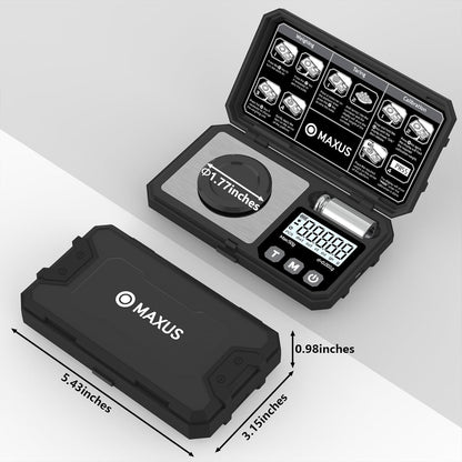 MAXUS Digital Milligram Scale 50g/0.001g with Calibration Weight, Reloading Scale with Powder Trickler Accessories