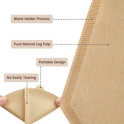 Coffee Filters 200 Count, Size 02 Cone Filters 2-6 Cup, Unbleached Disposable Natural Paper Filters, 02 Cone Filters For Pour Over and Drip Coffee Maker