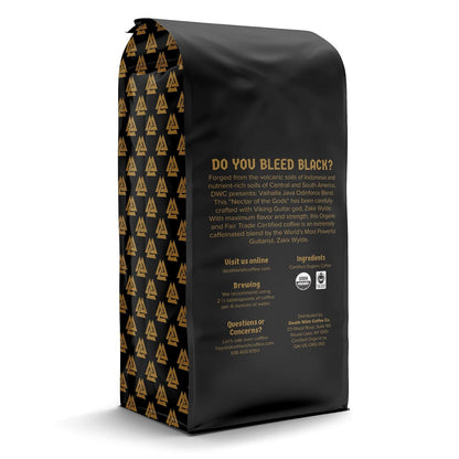 Death Wish Coffee, Valhalla Java Odinforce Blend - Whole Bean Dark Roast - Extra Kick of Caffeine - Arabica & Robusta Beans - 12 Ounce (Pack of 2)
