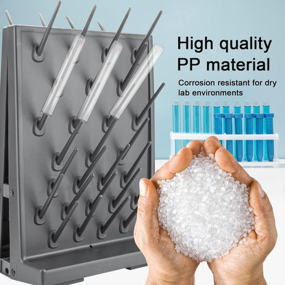 54 Pegs Lab Drying Racks - Double- Sided Lab Supply Pegboard Bench,Detachable PP Test Tube Drying Rack