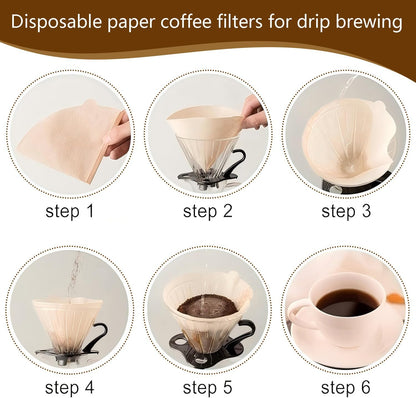 Coffee Filters,200 Count Disposable Coffee Paper Filters, Size 04 Unbleached Cone Filters 2-4 Cup, Filters For Pour Over and Drip Coffee Maker (200, V02)