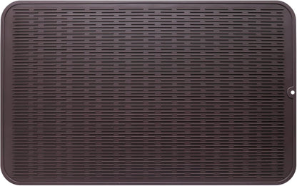 Silicone Dish Drying Mat for Multiple Usage,Easy clean,Eco-friendly,Heat-resistant Silicone Mat for Kitchen Counter or Sink,Refrigerator or Drawer Liner Coffee 3XL 28 inches x 18 inches