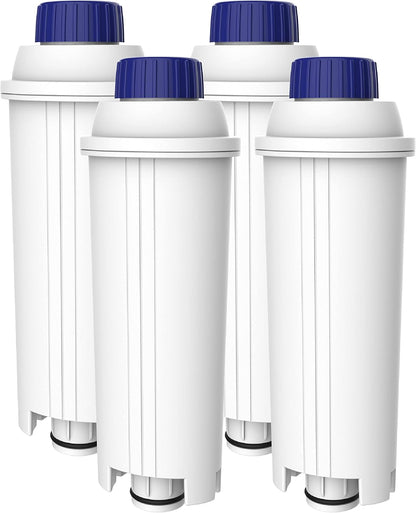 AQUA CREST Coffee Water Filter, Replacement for De'Longhi® Filter, TÜV SÜD Certified, 5513292811, DLS C002, CFL-950, SER3017, ECAM/ETAM Series, EC680, BCO420 (Pack of 4）