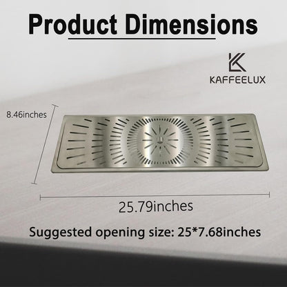 Stainless Steel Drip Tray - Perfect for Homes, Clubs, Bars, Cafes, Restaurants, Hotels, Or Commercial Use - Easy to Clean, No Drainage Required (8.5 * 25.8inch)