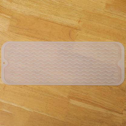 Silicone Dish Drying Mat for Multiple Usage,Easy clean,Eco-friendly,Heat-resistant Silicone Mat for Kitchen Counter,Sink,Bar,Bottle,or Cup Translucent M 17 inches x 6 inches