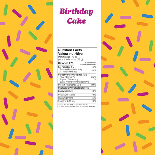 Flourish Protein Pancake & Waffle Mix, with Whey Protein & Flax Seed, No Added Sugar, High in Protein & Fiber - Just Add Water - Birthday Cake Flavour, 430g (3 Pack) - Made in Canada
