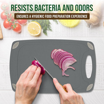 2-Piece Reversible Cutting Board Set Made from Natural Food Grade Wheat Straw Material - Eco-Conscious Alternative to Plastic - Gluten Free & BPA Free Chopping Boards for Kitchen