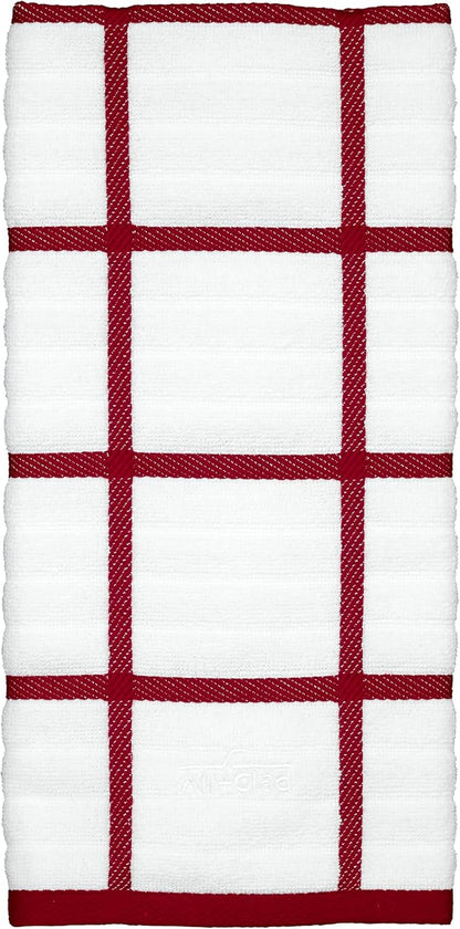 All-Clad Checked Kitchen Towel: Highly Absorbent, Super Soft Long Lasting - 100% Cotton, 17"x30" Tea Towel for Cleaning & Drying Dishes, Pans, Glassware, or Countertops, (1-Pack), Chili