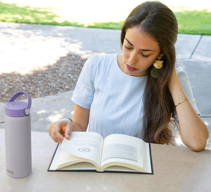 MIRA 18 oz Tea Infuser Thermos - Stainless Steel Travel Bottle with Removable Strainer for Loose Leaf Tea - Insulated Hot & Cold Brew Steeper - Heather