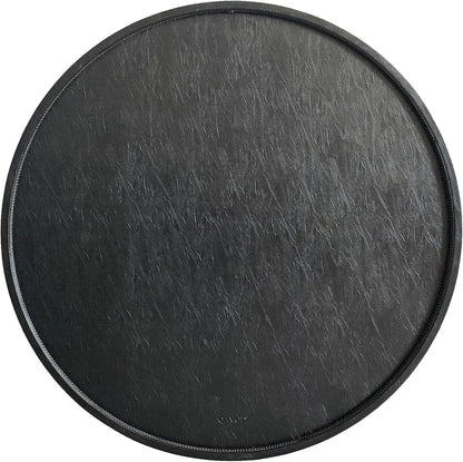 34 * 34 High-End Light Luxury Leather Round Oversized Tray - Ottoman Coffee Food Serving for Family Dinner, Outdoor Picnic & Party Essentials | Versatile Home Decor Tray (34 inch Black)
