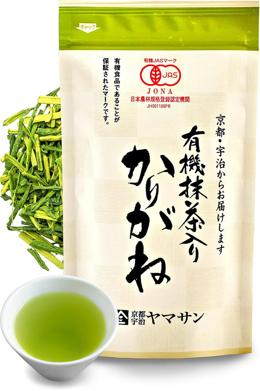 chaganju Organic Green Tea, Kukicha Twig tea with Matcha Green Tea Powder, Japanese Tea -KARIGANE- 100g Bag【YAMASAN】