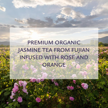 Birdsong Midnight Rosefinch: Organic Jasmine Green Tea with Rose and Orange, Light, Refreshing, Soothin Natural Tea with Citrus and Honey Notes, Medium Caffeine, 15 Pyramid Tea Sachets