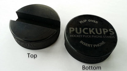 The Original Indestructible Hockey Puck Cell Phone Stand - The Best Universal Smartphone Stand. Compatible for All iPhone/Samsung/Google/LG Smartphones. Made from a Real Hockey Puck (1 Pack)