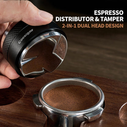 58mm Coffee Distributor and Tamper,Dual Head Coffee Leveler Fits for Gaggia E61 58mm Portafilter,Professional Espresso Hand Tamper.