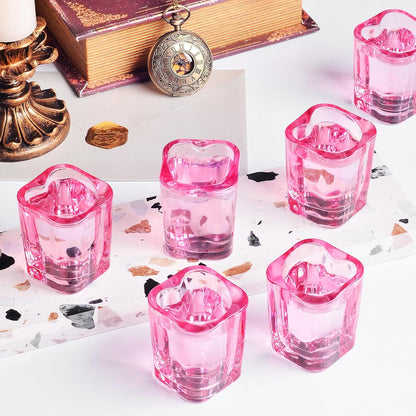 Shot Glasses, 2oz Heavy Base Set of 6 - Pink, Heart Shaped, Square - Cute Bar Cart Accessories