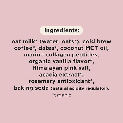 Pop & Bottle, Oat Milk Lattes - Cold Brew, Maca, Antioxidants, Ashwagandha, MCT Oil, Collagen, Organic, Diary Free, Gluten Free, Lightly Sweetened with Dates - Variety, 8 Fl Oz (12 Pack)