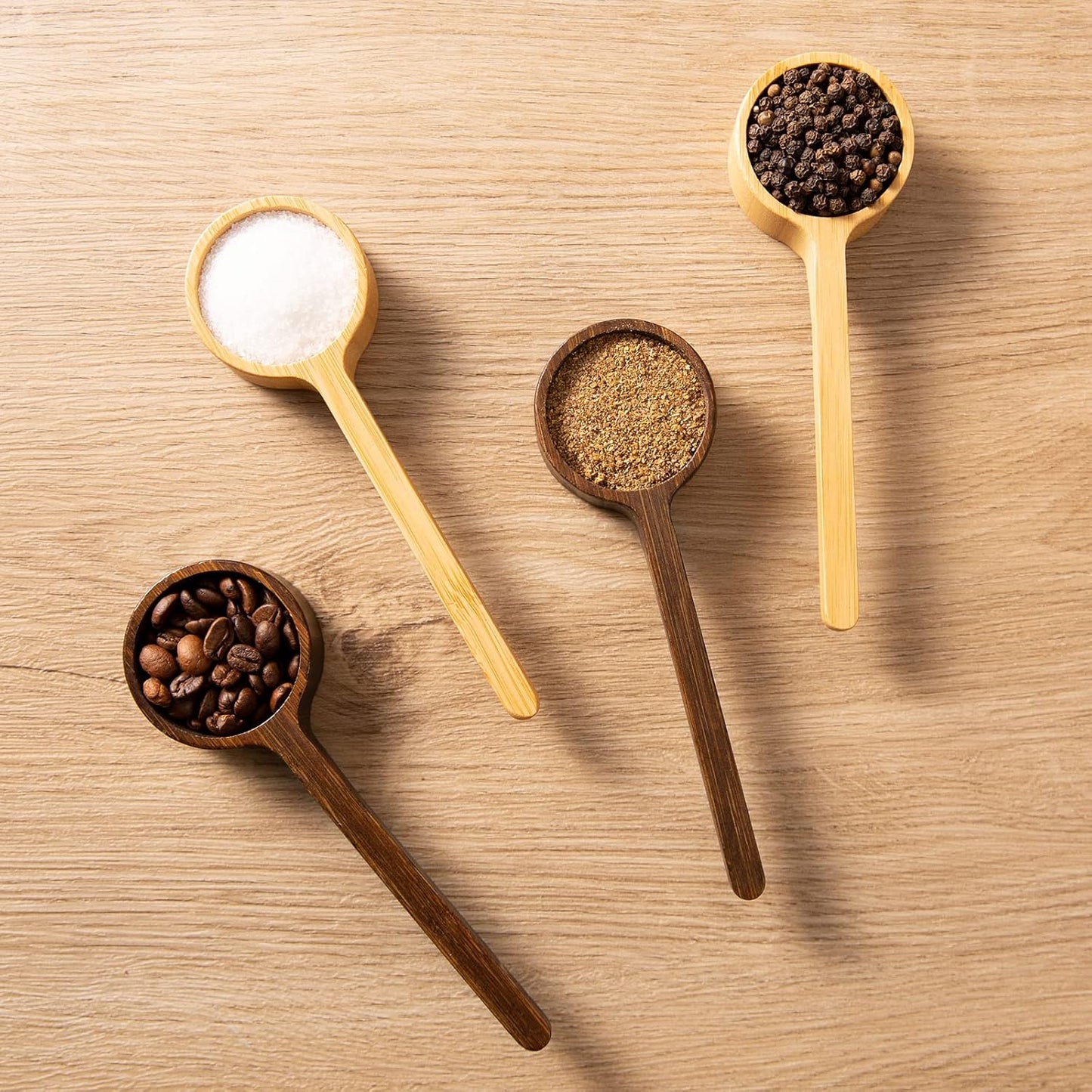 Bamboo Coffee Scoop Long Handle Measuring Scoop for Glass Food Jars
