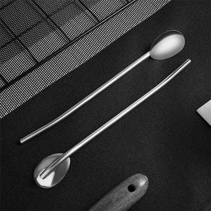 4Pcs Stainless Steel Straws Spoons, 2 in 1 Reusable Snow Cone Drinking Stainless Steel Ice Tea Metall Long Spoons Straws with 1 Cleaning Brushes for Cocktail Milkshake(4)