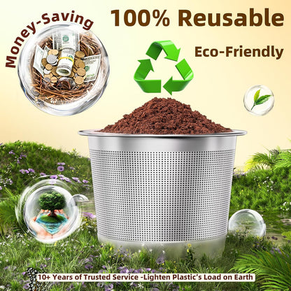 2 Pack Reusable K Cups Coffee Pods for Keurig 1.0: Stainless Steel Refillable K Cups - Reusable Coffee Filters for Keurig Coffee Machine, BPA-Free, SUS 304‌, Scoop, Heat Resistant Handles