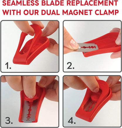 Upgraded Extractable & Magnetic Bread Lame Dough Scoring Tool - Professional Sourdough scoring tool for Sourdough Bread baking & Bread Making Tools - Scoring Patterns booklet & 5 Razor Blades
