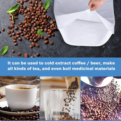 50 Pack Cold Brew Coffee Filters, 20 X 20 Commercial Toddy Cold Brew Bags, Brew Up To 5 LBS Coffee, Toddy Filter Bag, 5 Gallon C