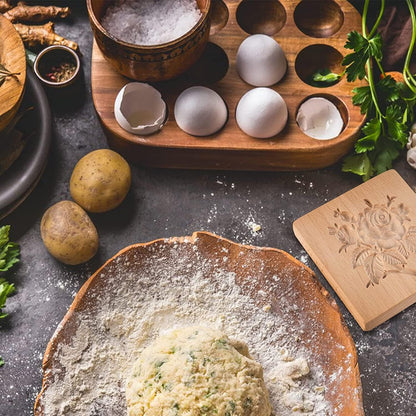 Wooden Cookie Molds, Wooden Cookie Biscuit Mold Baking Cookie Mold Wooden Carved Mold Cookie Cutter Embossing Mold, DIY Shapes Cookie Stamp,Gingerbread Mold(Santa Claus)