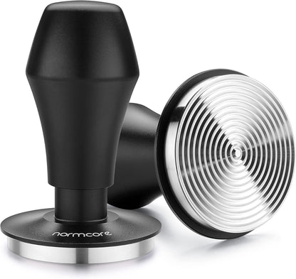 Normcore 58mm Espresso Coffee Tamper V4, Spring Loaded Tamper With Stainless Steel Ripple Base with 15lb 25lb 30lbs Replacement Springs, Anodized Aluminum Handle and Stand
