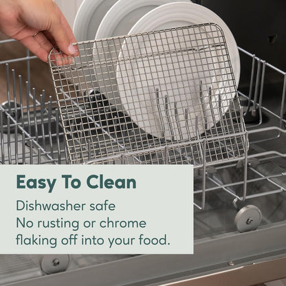 Ultra Cuisine Stainless Steel 8.5 x 12-inch Cooling and Baking Rack - Oven-Safe - Dishwasher-Safe - Heavy Duty - Tight Wire Bake for Oven Cooking - Quarter Sheet Pan - Ideal as Roasting Rack
