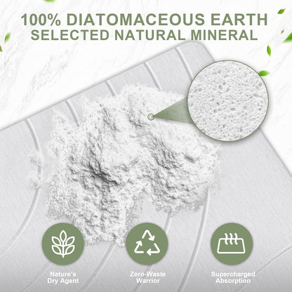 Large Stone Drying Mat for Kitchen Counter, 24" × 16" Diatomite Dish Drying Mat, Quick Dry Stone Mats, Ultra Absorbent Natural Diatomaceous Earth Mats for Dished, Bottles, White
