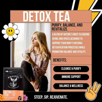 Revival Tea Company Herbal Tea - Hand Blended Craft Bold Flavor | Loose Leaf or Tea Bags | Organic and Caffeine Free (Loose Leaf, Detox Tea)