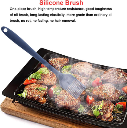 Silicone Spatulas Set, Rubber Spoon Spatula Heat Resistant Spoonula One Piece Design Seamless Spatula Non-Stick Scrapers Baking Mixing Tool (Dark Blue)