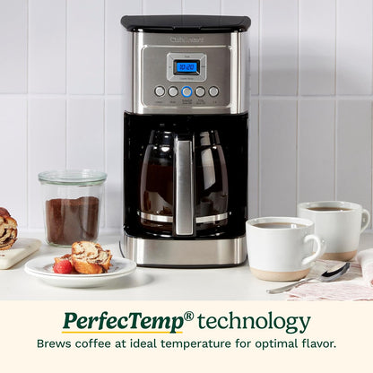 Cuisinart 14-Cup Coffee Maker, Programmable PerfecTemp Glass Carafe Coffee Machine with 1-4 Cup Setting, Brew Strength Control and Brew Pause, Stainless Steel, DCC-3200NAS