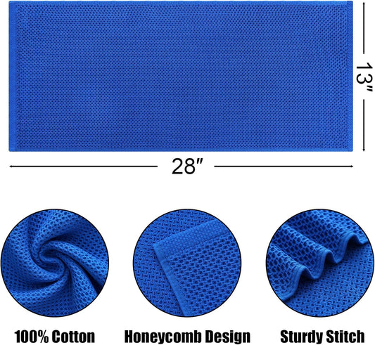 Kitinjoy 100% Cotton Waffle Weave Kitchen Towels, 6-Pack Super Soft and Absorbent Dish Towels for Drying Dishes, Kitchen Hand Towels, 13 in x 28 in, Blueberry