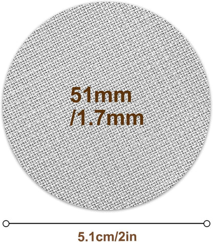 Puck Screen 51mm, Premium 316 Stainless Steel Reusable Espresso Puck Screen Filter - 1.7mm Thickness 150μm for Espresso Portafilter Filter Basket, 2 Pack