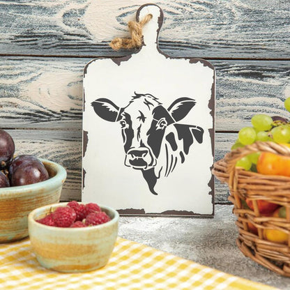 Leopard Print Cow Stencils - Reusable Animal Print Stencils for Painting, Wood Burning, DIY Art Craft on Fabric, Canvas, Furniture (11 Pieces)