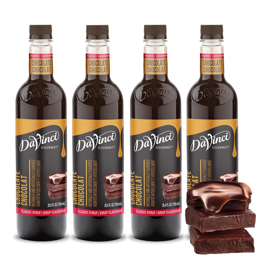 DaVinci Gourmet Classic Chocolate Syrup, 25.4 Fluid Ounces (Pack of 4)