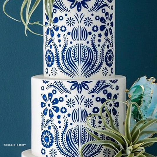 Cake Stencil for Buttercream Cake, Royal Icing, Ganache, Painting, Art and Crafts (Loretta)