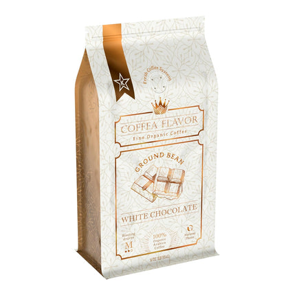 White Chocolate Flavored Ground Coffee – Medium Roast, 100% Arabica, Single Origin, Organic – Naturally Flavored, No Artificial Sweeteners – by Coffea Flavor
